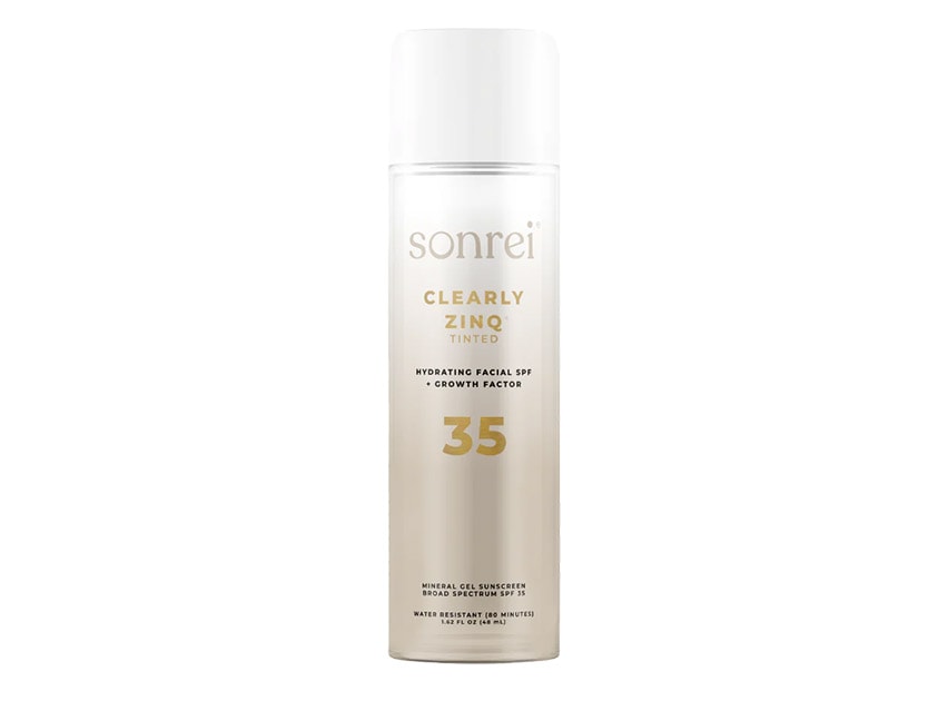 Sonrei Clearly Zinq Tinted Hydrating Facial SPF 35 + Growth Factor Mineral Gel/Primer Sunscreen
