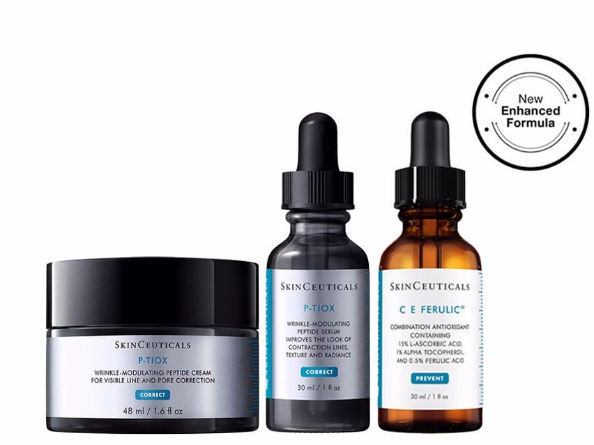 SkinCeuticals The Advanced Defense and Wrinkle Fighting Regimen with C E Ferulic, P-TIOX & P-TIOX Cream - New Patent-Pending Formula