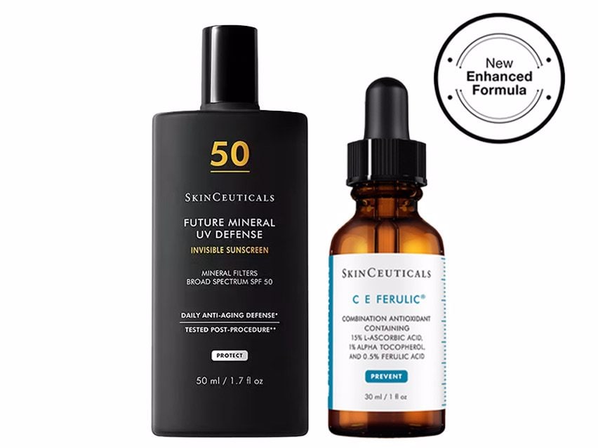 SkinCeuticals Double Defense Duo with C E Ferulic & Future Mineral UV Defense Sunscreen SPF 50 - New Patent-Pending Formula