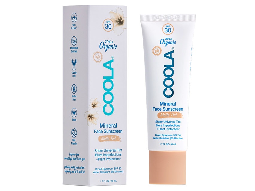 COOLA Mineral Face Organic Matte Finish Sunscreen Lotion SPF 30 - Tinted