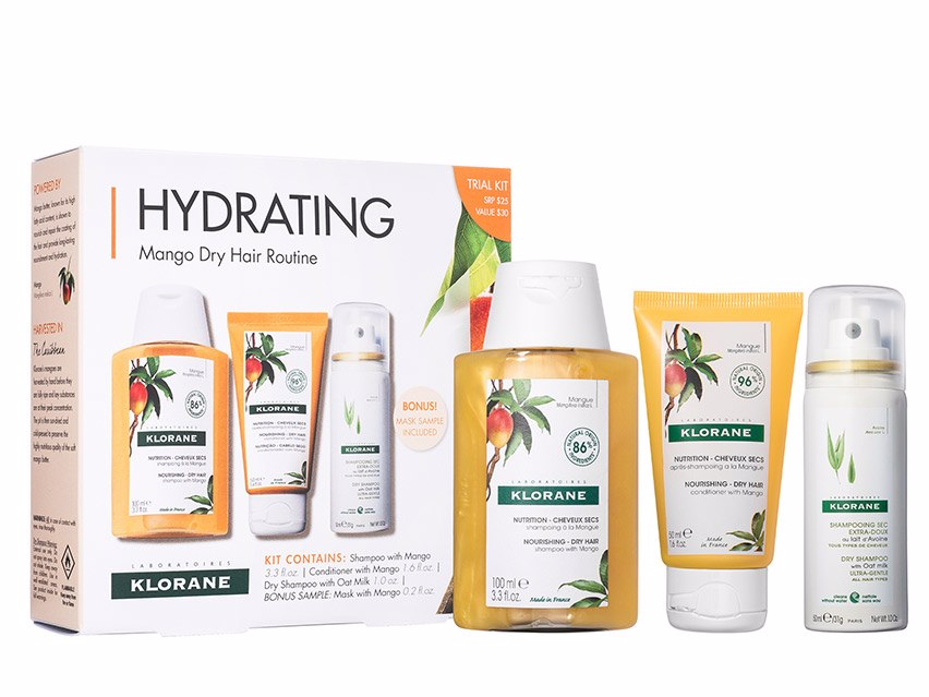 Klorane Hydrating Mango Dry Hair Routine Trial Kit