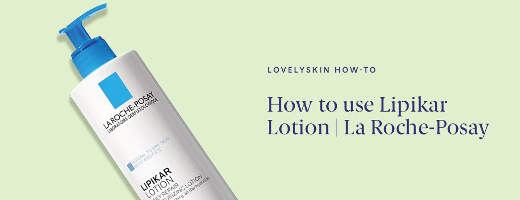 Container of La Roche-Posay Lipikar Lotion lying flat
