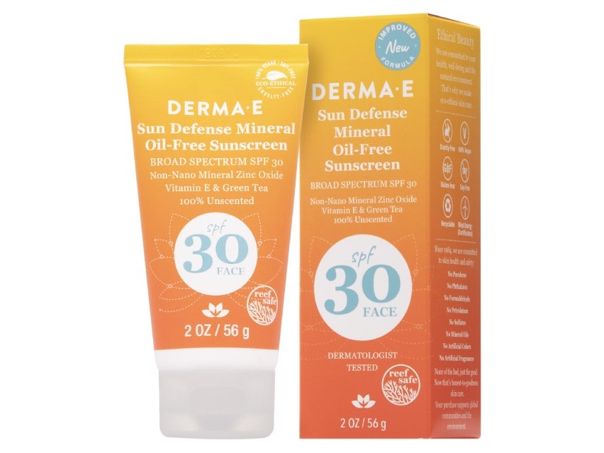 derma e Sun Defense Mineral Oil-Free Face Sunscreen SPF 30