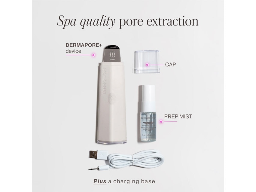 DERMAFLASH DERMAPORE+ Ultrasonic Pore Extractor &amp; Skincare Infuser