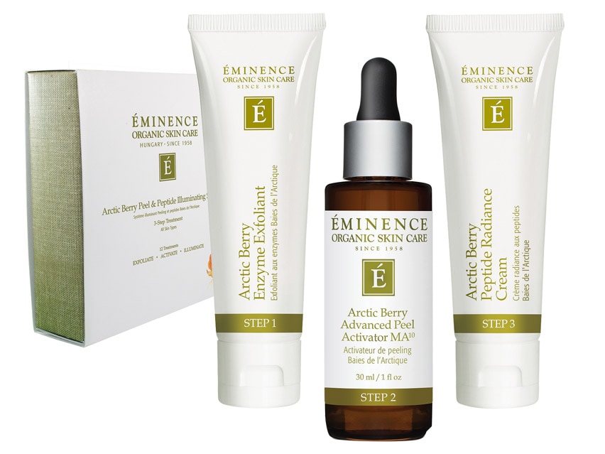 Eminence Arctic Berry Peel & Peptide Illuminating System: rejuvenate skin with this peptide and peel system.