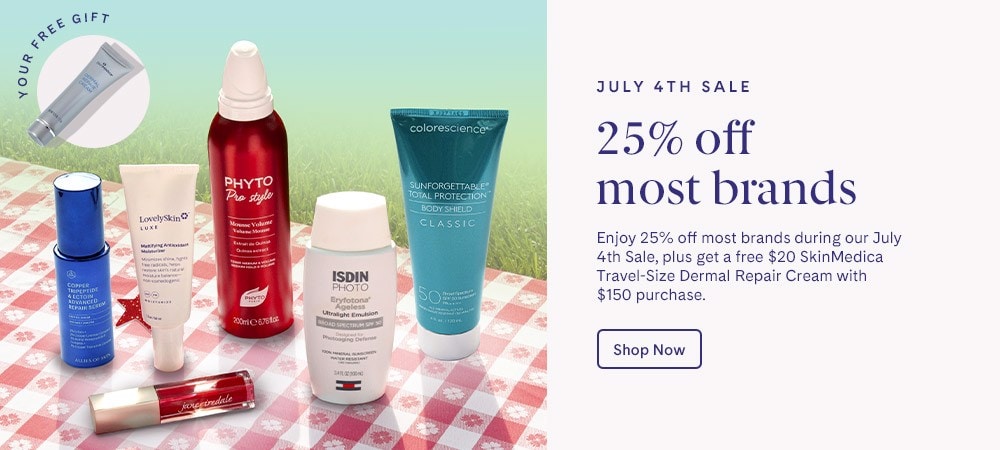 July 4th Sale 25% off most brands