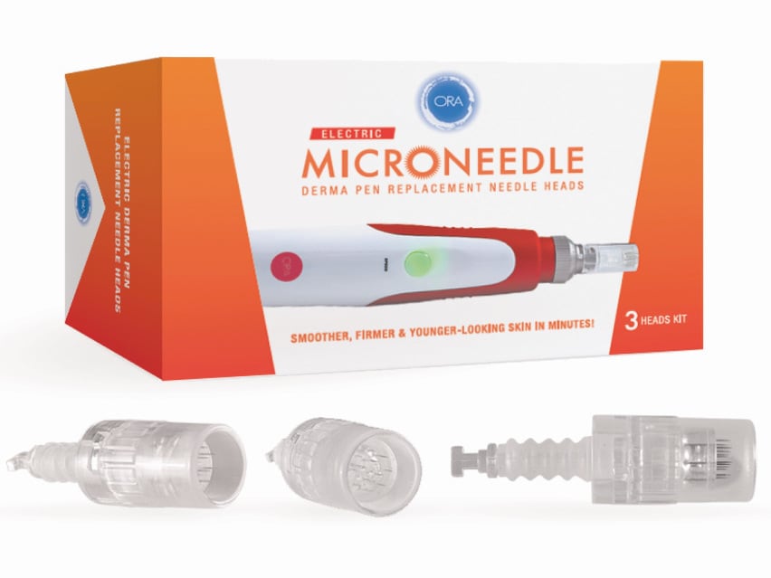 ORA Electric Microneedle Derma Pen Replacement Heads for CORDED Device - 3 Heads