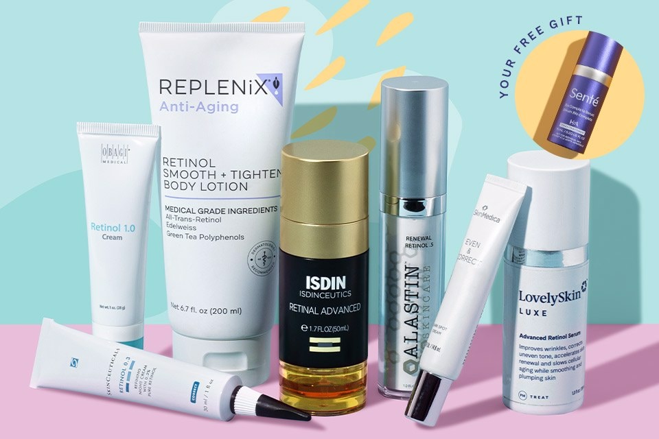 Retinol favorites from Obagi, SkinCeuticals, Replenix, ISDIN, ALASTIN Skincare, SkinMedica and LovelySkin LUXE