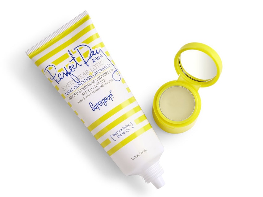 Supergoop! Perfect Day 2-in-1 Everywear Lotion SPF 50 + Mint Condition Lip Shield SPF 30