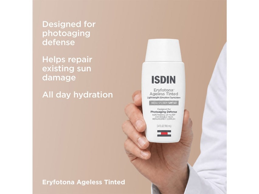 ISDIN Eryfotona Ageless Tinted Lightweight Emulsion Sunscreen SPF 50 New Formula