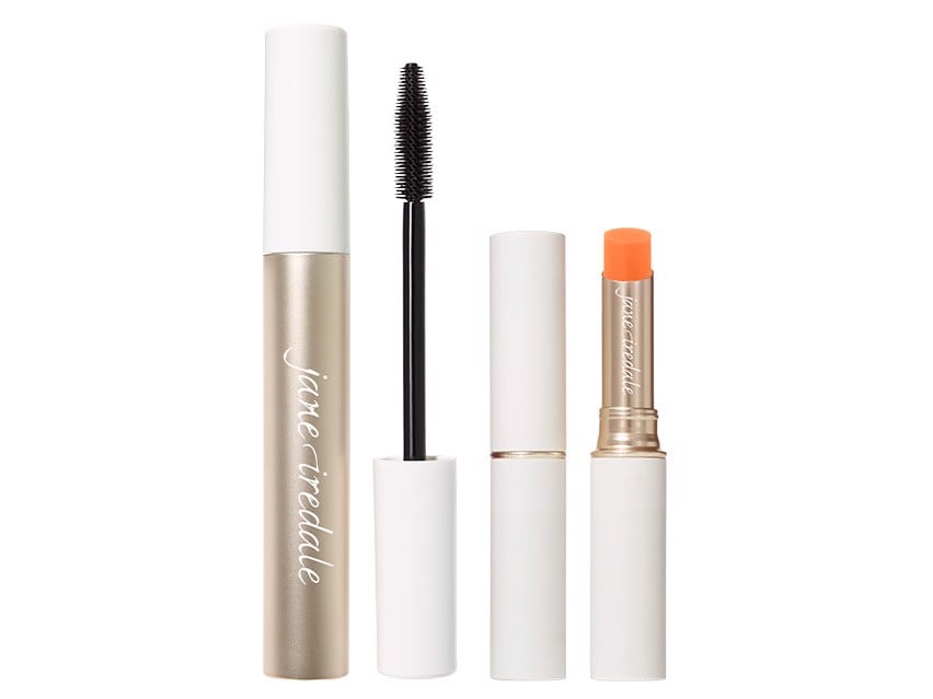jane iredale Just Kissed Lip and Cheek Stain & Lash Fixation Tubing Mascara Duo - Forever Peach & Brown