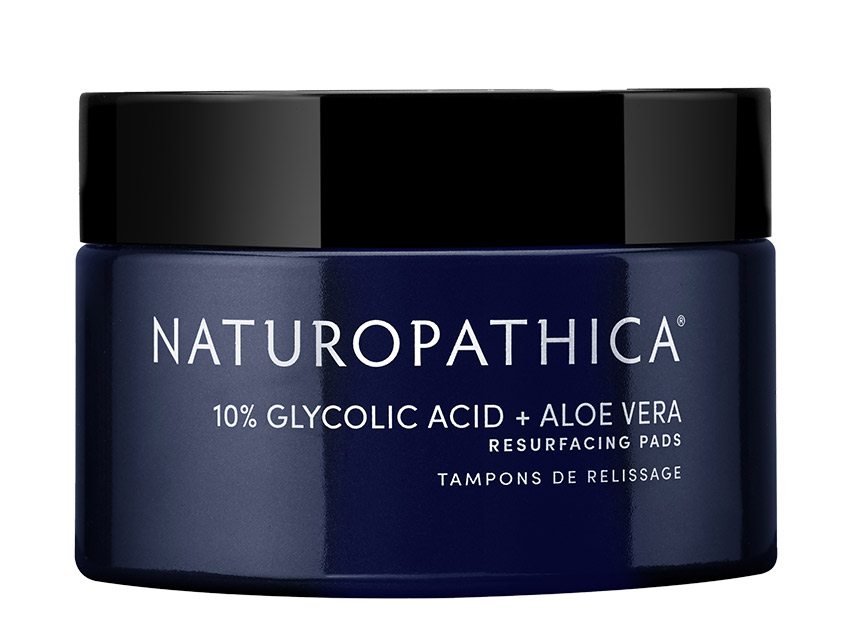 Naturopathica 10% Glycolic Acid + Aloe Vera Resurfacing Pads.