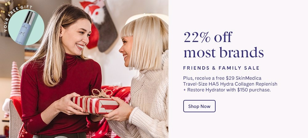 22% off Friends & Family Sale + Free $29 SkinMedica Travel-Size HA5 Hydra Collagen Replenish + Restore Hydrator gift with $150 purchase