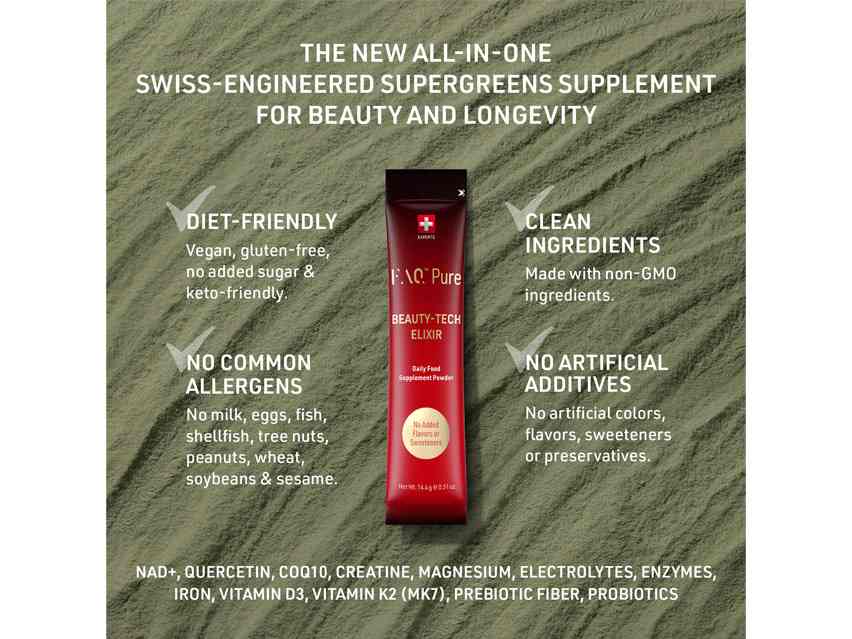 FOREO Beauty-Tech Elixir Daily Food Supplement Powder - No Added Flavors - Single Serve Sachets