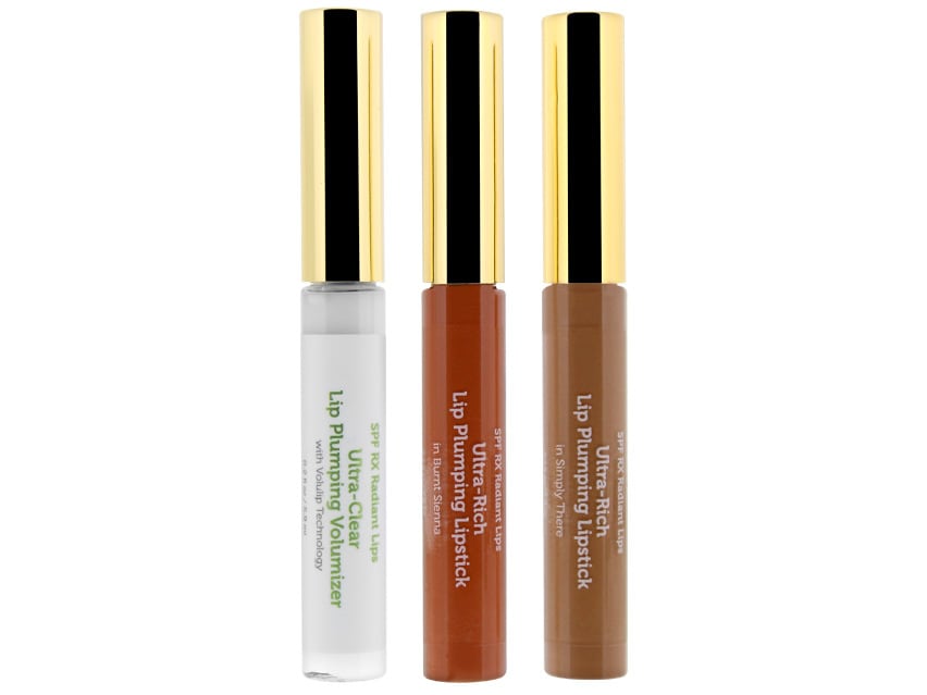 SPF Rx Radiant Lips Lip Plumping Collection - Clear, Burnt Sienna, & Simply There
