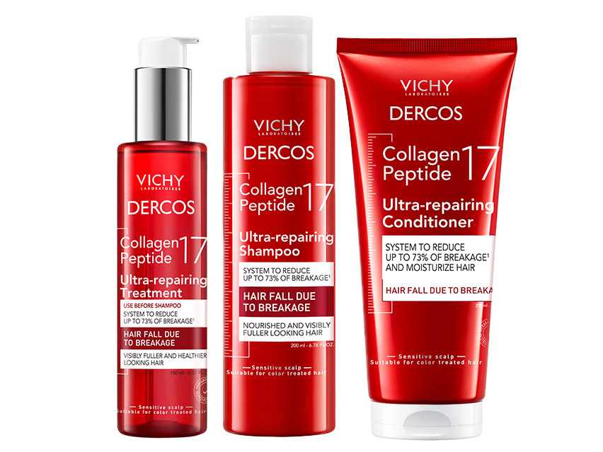 Vichy Dercos Collagen Peptide 17 Ultra-Repairing 3-Step System