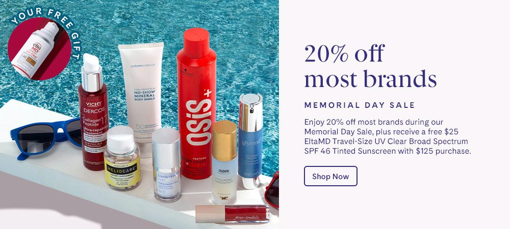 Memorial Day Sale 20% off most brands
