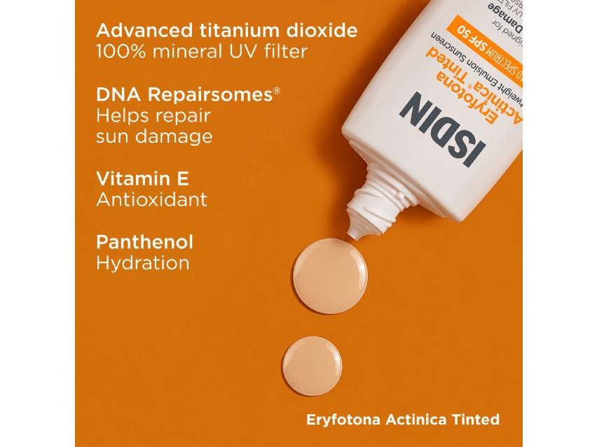 ISDIN Eryfotona Actinica Tinted Daily Lightweight Mineral SPF 50 Sunscreen