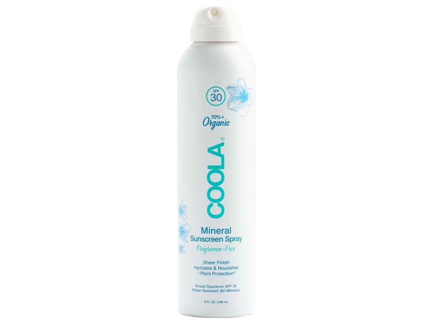 COOLA Mineral SPF 30 Organic Fragrance Free Sunscreen Spray