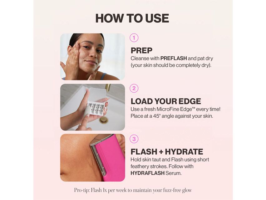 DERMAFLASH LUXE+ Anti-Aging, Exfoliation + Peach Fuzz Removal Set