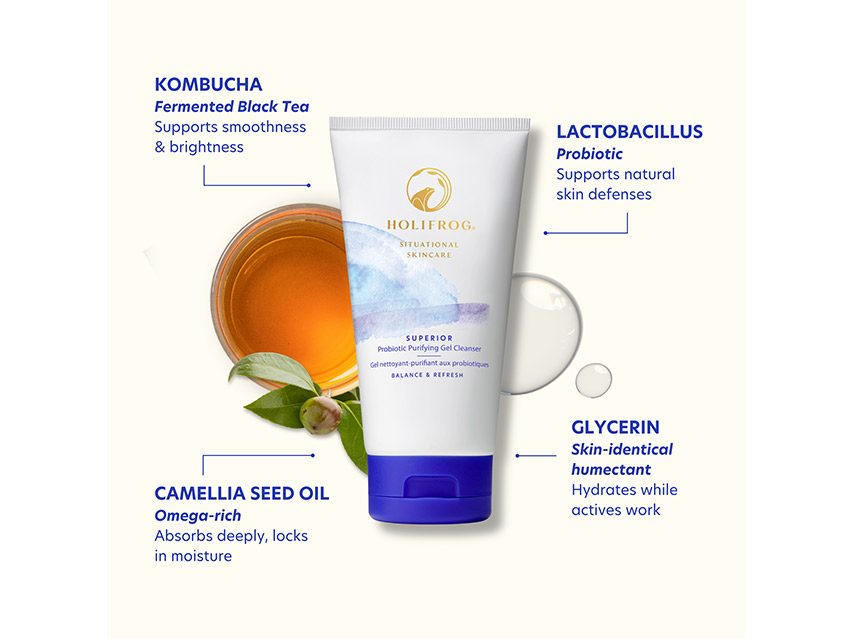 HoliFrog Superior Omega + Probiotic Gel Face Wash