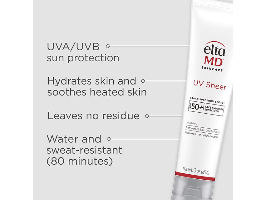 EltaMD UV Sheer Broad Spectrum SPF 50+ Face and Body Sunscreen