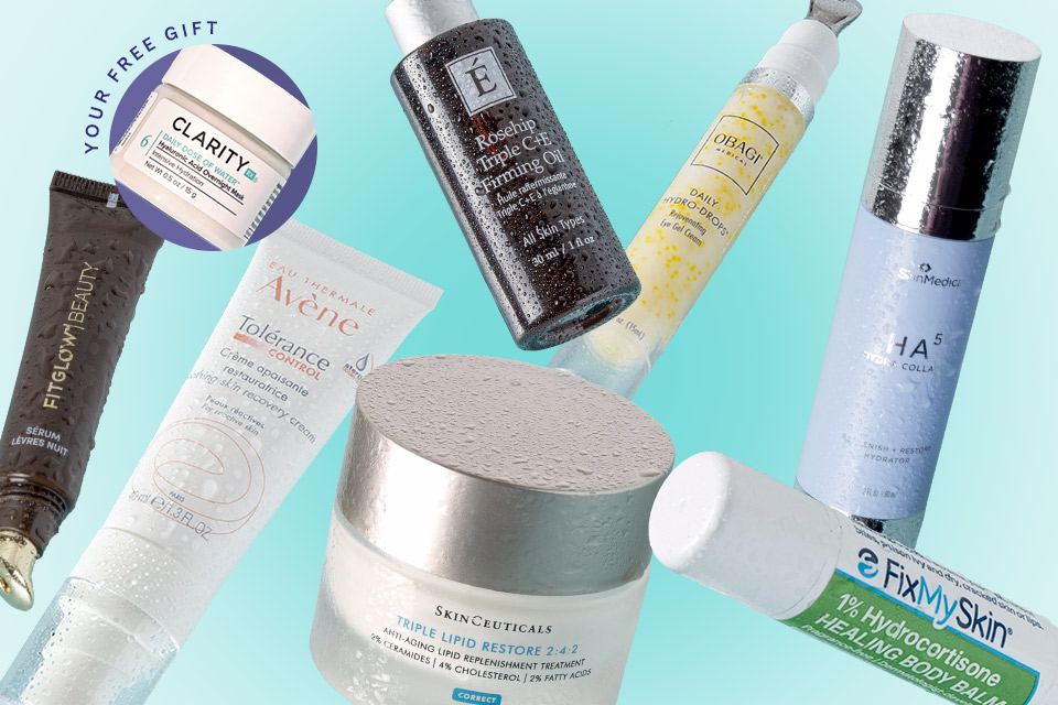 Products from Fitglow Beauty, Avene, Eminence Organics, OBAGI Clinical®, FixMySkin and SkinMedica