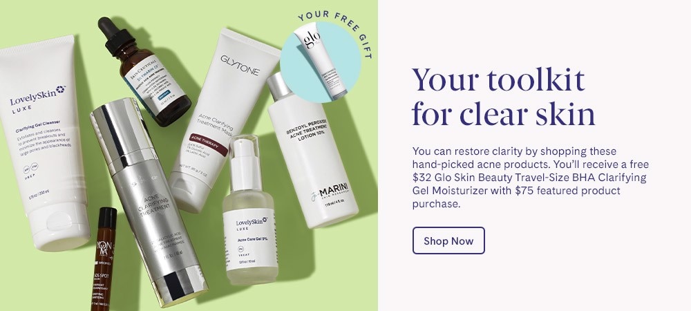 Your toolkit for clear skin - Free $32 Glo Skin Beauty Travel-Size Clarifying Moisturizer with $75 featured product purchase