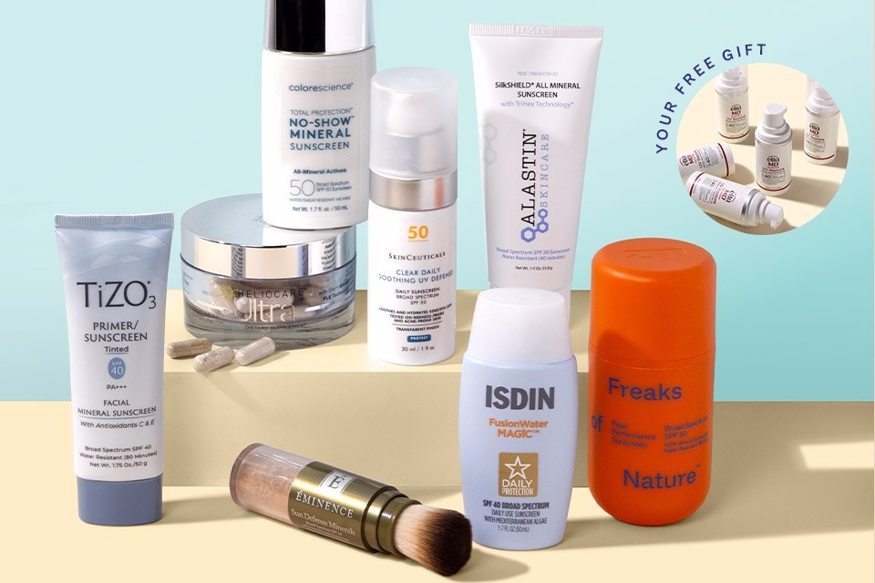 Sunscreen products from Colorescience, SkinCeuticals, ISDIN and more