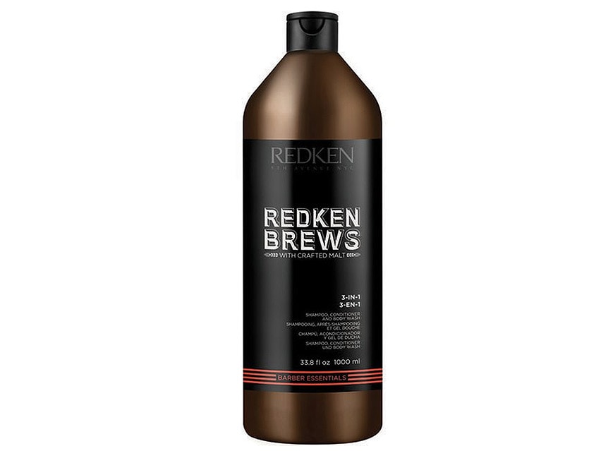 Redken Brews 3-in-1 Shampoo, Conditioner, & Body Wash - Liter