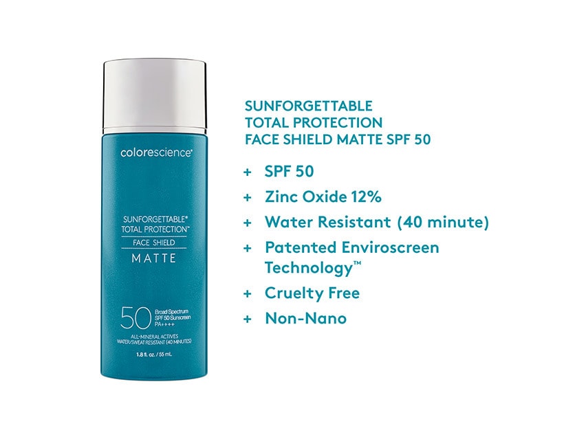 Colorescience Sunforgettable Face Shield Matte SPF 50 + Sheer Matte Brush SPF 30 Duo - LovelySkin Exclusive