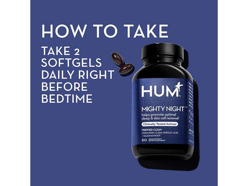 HUM Nutrition Mighty Night Overnight Renewal Supplement