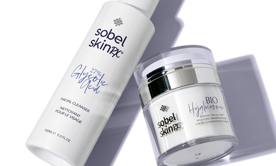 Two Sobel Skin Rx products laying next two each other