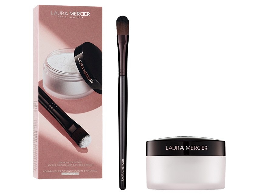 Laura Mercier Awaken Your Eyes Secret Brightening Setting Powder &amp; Brush - Translucent - Limited Edition
