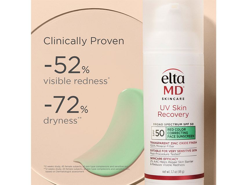 EltaMD UV Skin Recovery Broad Spectrum SPF 50 - Green Tint for Redness