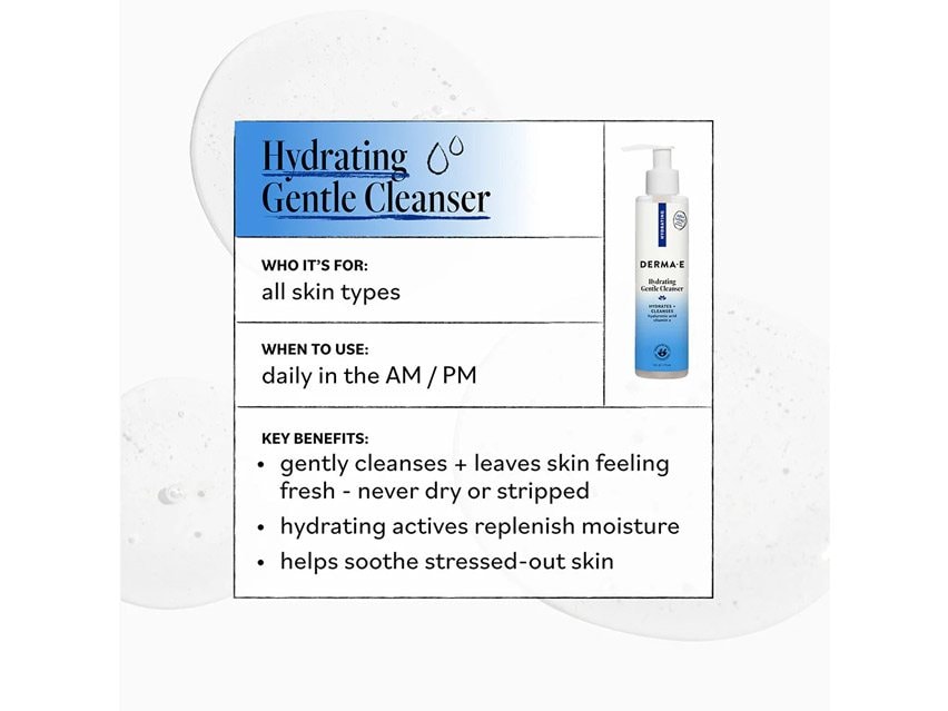 derma e Hydrating Gentle Cleanser with Hyaluronic Acid