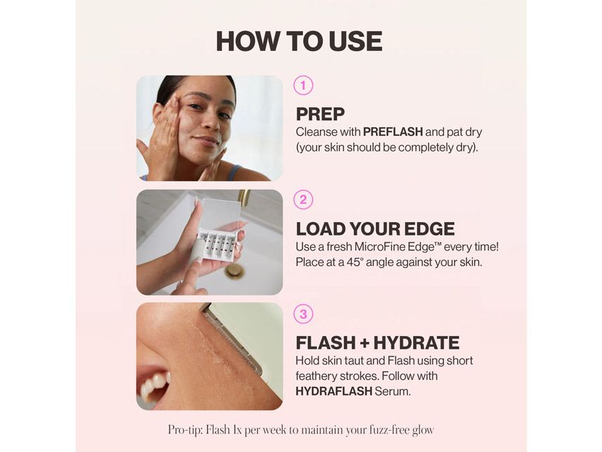 DERMAFLASH LUXE+ Anti-Aging, Exfoliation + Peach Fuzz Removal Set