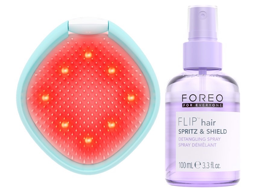FOREO FLIP Play Advanced LED Light Hairbrush & Hair Spritz Duo - Ice Ice Baby