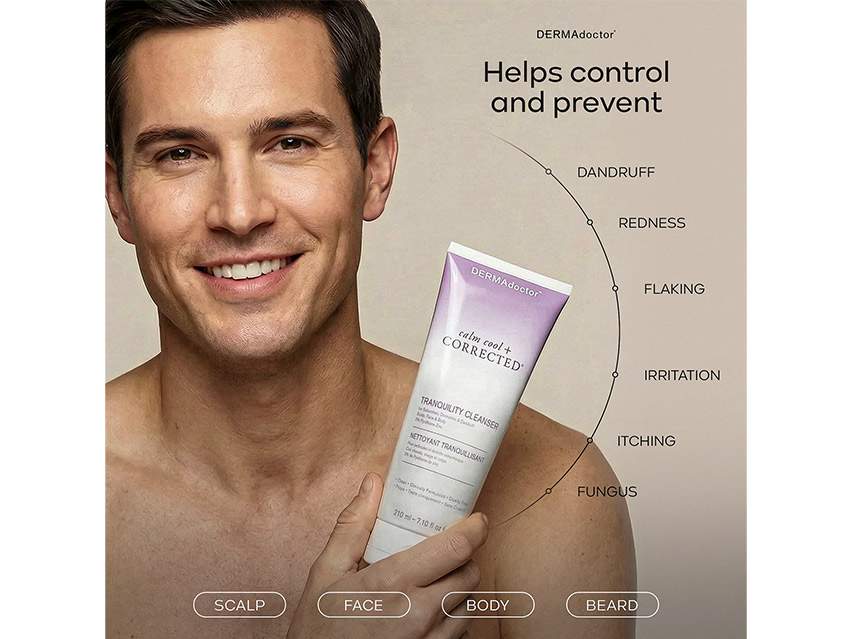 DERMAdoctor Calm Cool + Corrected Tranquility Cleanser for Seborrheic Dermatitis &amp; Dandruff