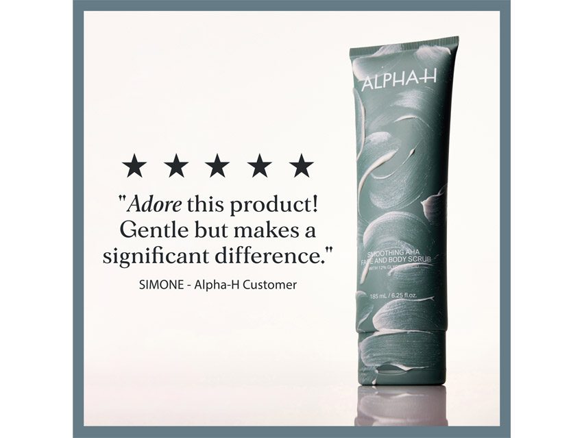 Alpha-H Smoothing AHA Face &amp; Body Scrub with 12% Glycolic Acid