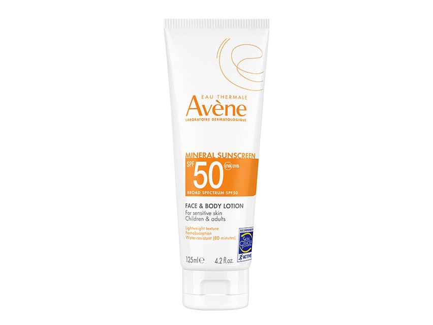 Avene Mineral Sunscreen Broad Spectrum SPF 50 Face and Body Lotion