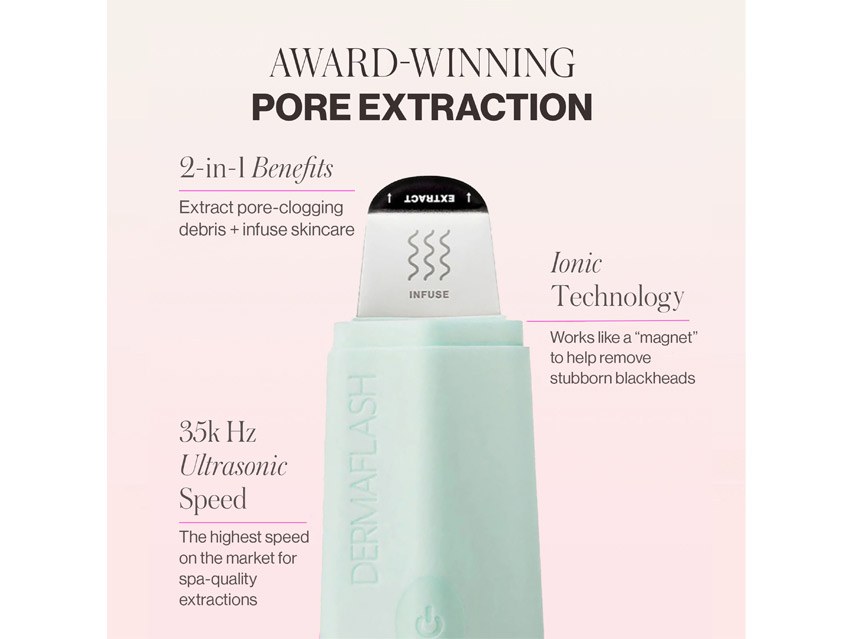 DERMAFLASH DERMAPORE+ Ultrasonic Pore Extractor &amp; Skincare Infuser