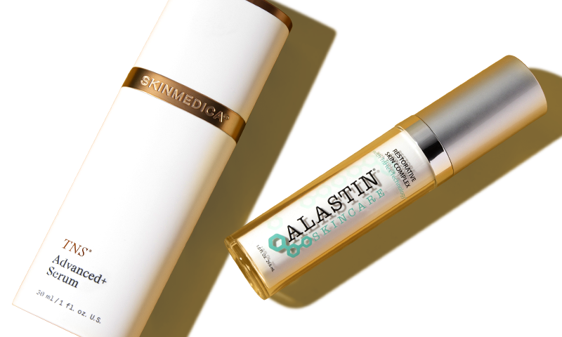 Three face treatments and serums.