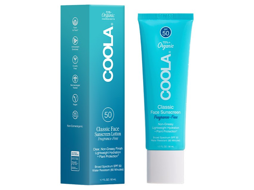 COOLA Organic Classic Face Sunscreen SPF 50 - Fragrance-Free