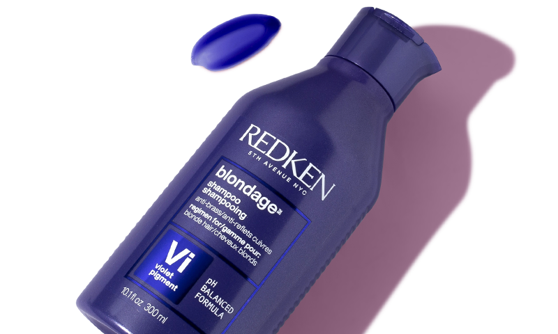 Redken purple shampoo and swatch for color treated hair