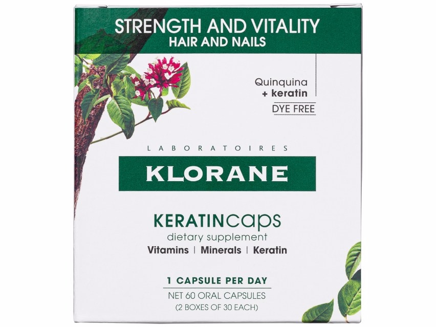 Klorane KERATINcaps Hair and Nails Dietary Supplements - 60 Oral Capsules