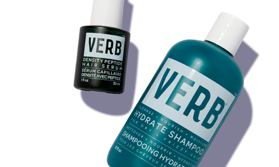 Verb hair care products against white background