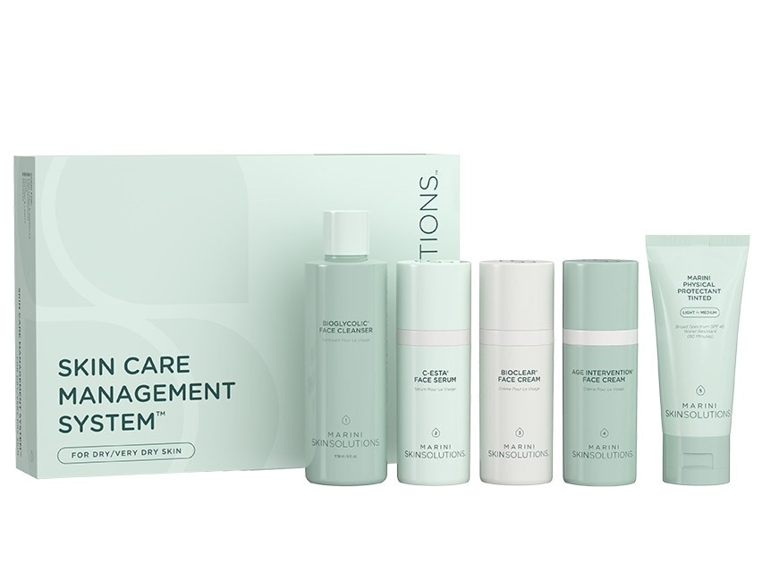 Marini SkinSolutions Skin Care Management System - Dry/Very Dry Skin with Physical Protectant SPF 45 - Light/Medium