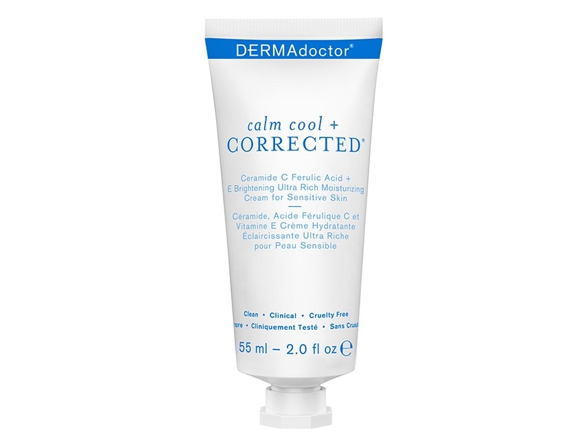 DERMAdoctor Calm Cool + Corrected Ceramide C Ferulic Acid + E Brightening Ultra Rich Moisturizing Cream for Sensitive Skin