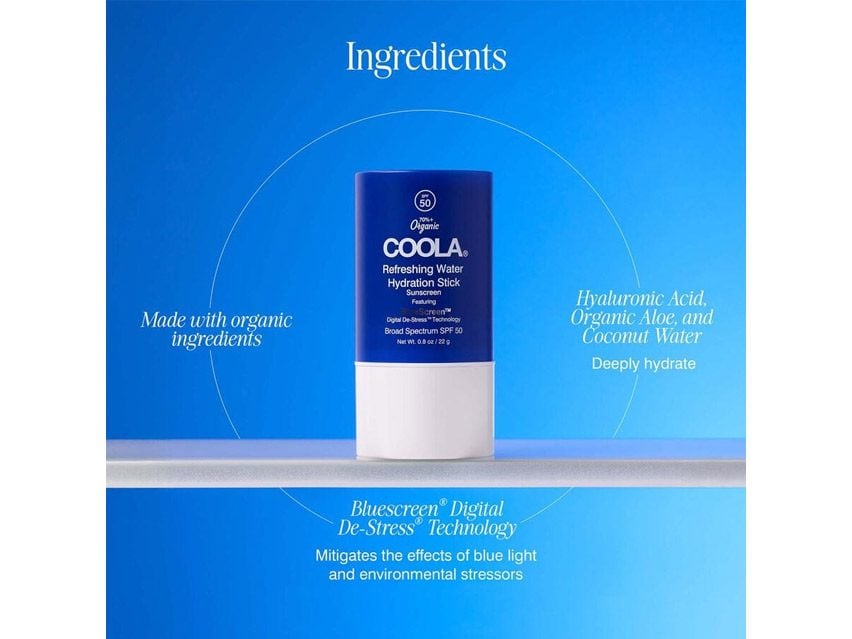 COOLA Organic Refreshing Water Hydration Stick Sunscreen SPF 50